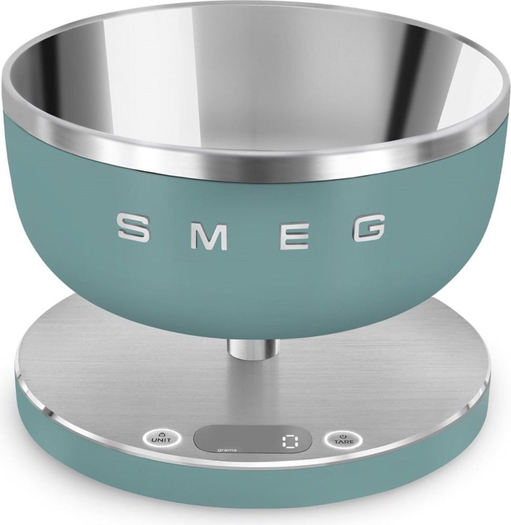 Smeg KSC01EGMWW Digitale Küchenwaage 5kg Smaragdgrün mit abnehmbarer Schale