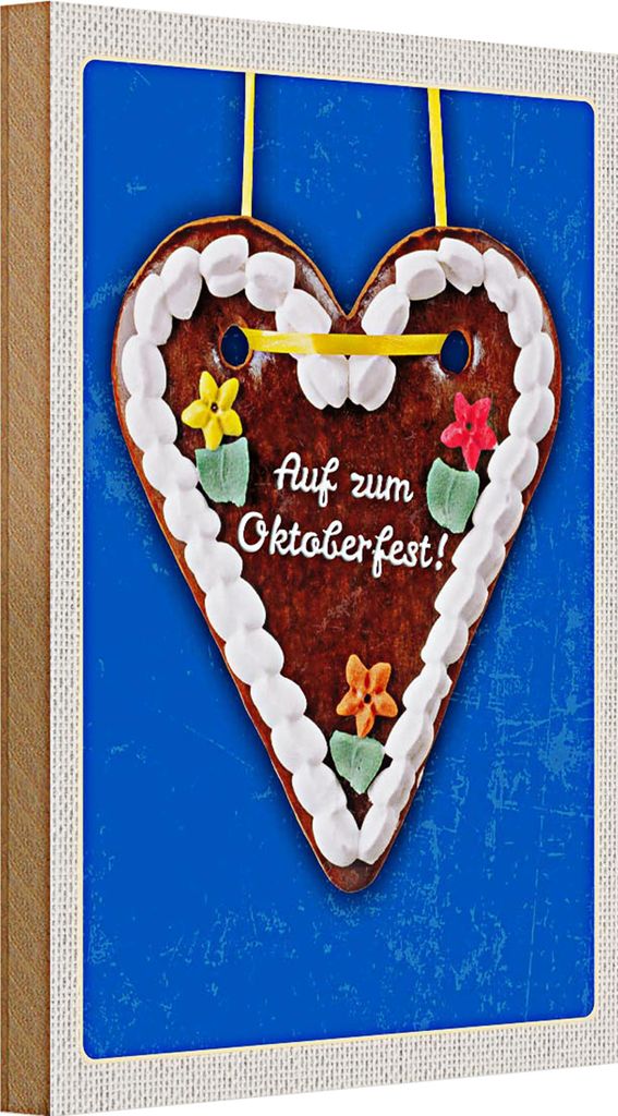 Holzschild Reise 20x30cm München Lebkuchen Herz
