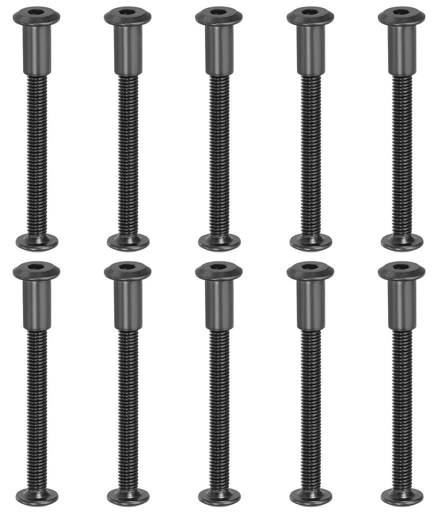 M6 x 60 mm Sechskantschrauben, 20er-Set Befestigungsschrauben für Bolzen und Innensechskantmuttern, für Scrapbooking, Gürtel, Fotoalben, Möbelr...