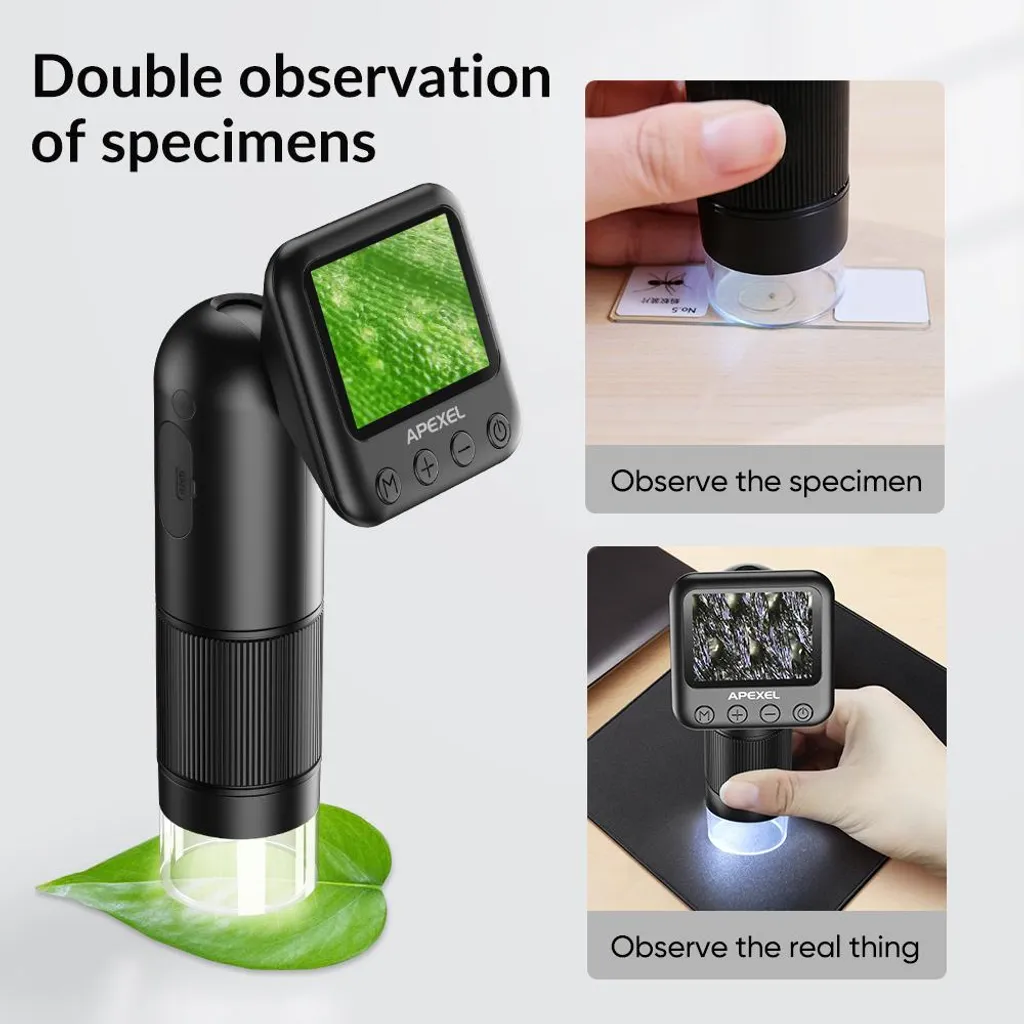 Microscope numérique APEXEL APL-MS008 24x avec écran LCD 2,0 pouces