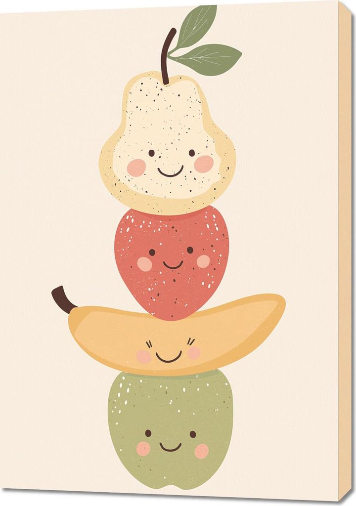 Bild 70x100cm Muster für Kinder, Mädchen und Jungen - Obst