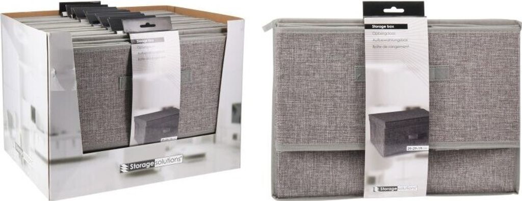HOMESTYLING Aufbewahrungsbox mit Scharnierdeckel grau Produktbild 