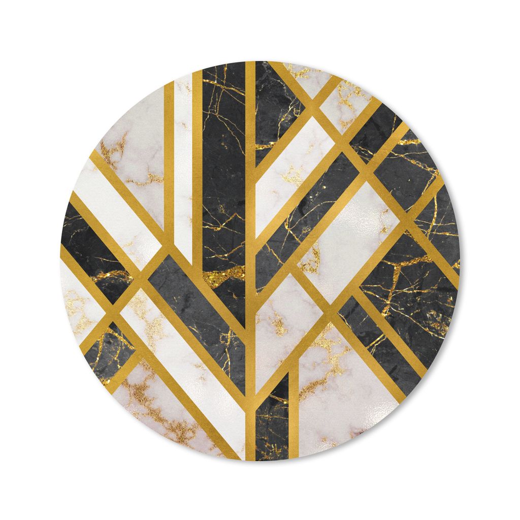 MuchoWow Mauspad Mousepad Marmor - Gold - Luxus 50x50 cm - Mousepads - Maus Mat - Pad - Mausunterlage - Vinyl