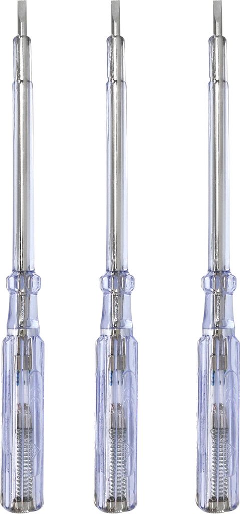 com-four 3x VDE Spannungsprüfer - Schlitz Phasenprüfer mit Schraubenzieher - Stromprüfer Multitool - 19 cm