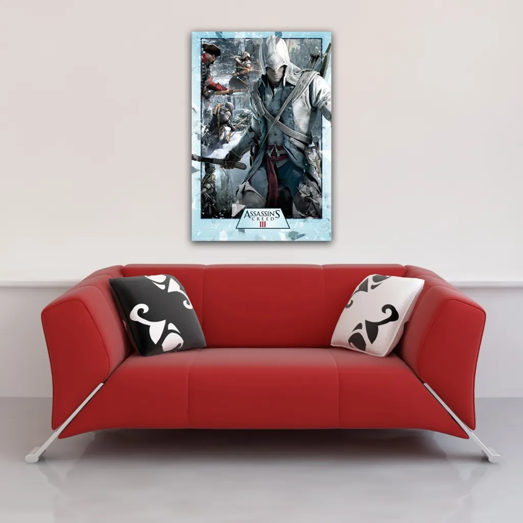 Décoration Murale Assassin's Creed : Poster Collage et Suspension Bois 61cm
