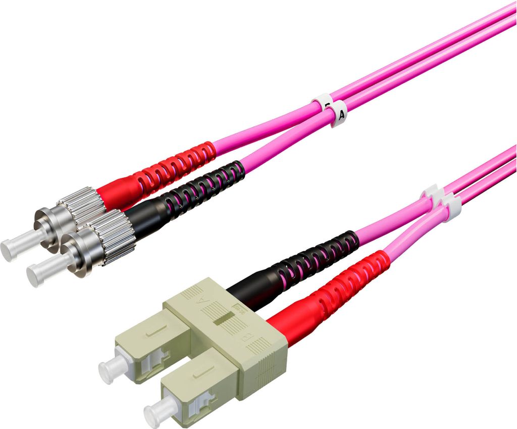 Duplex Patchkabel SC/ST 50/125μ, OM4 violett, 1,0m