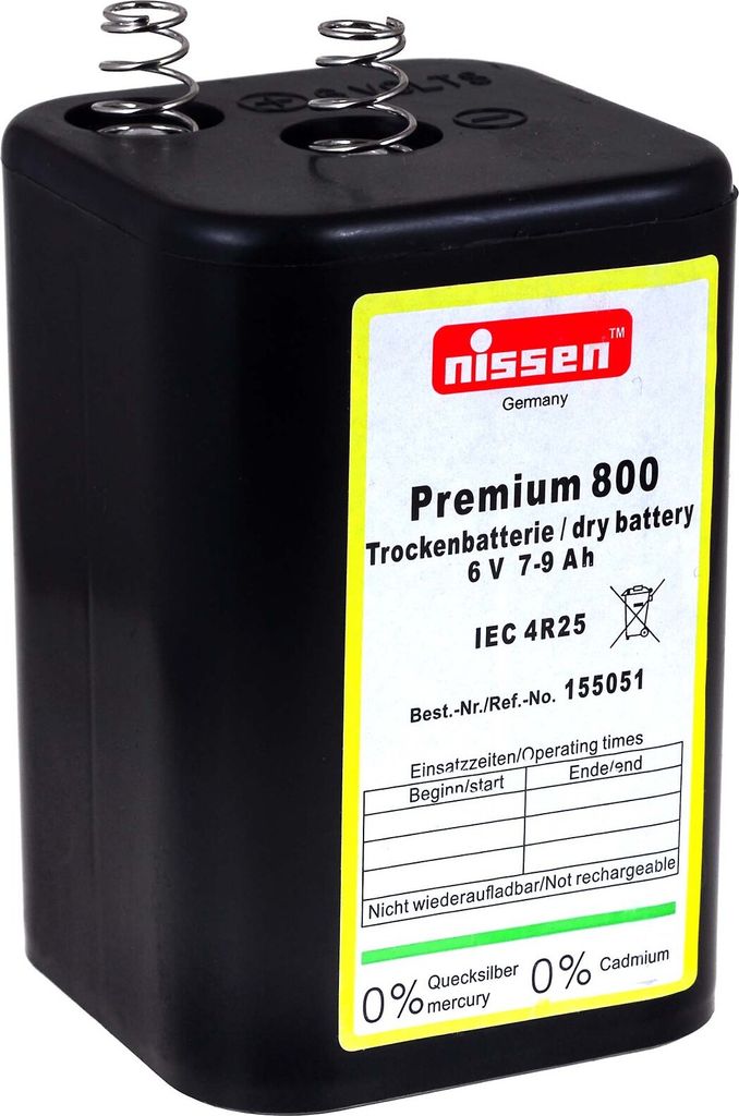 Original Nissen Premium 800 4R25 6V-Blockbatterie