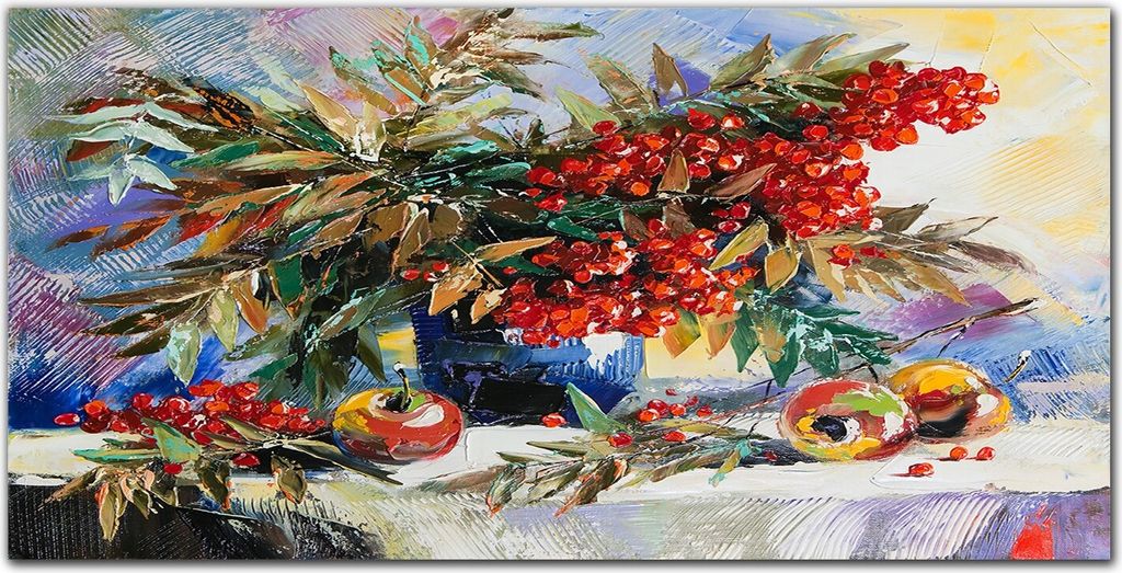 Coloray Bild aus Acryl 140 cm x 70 cm - Wanddekoration Küche Bild auf Acrylglas Dekoration Wohnzimmer Gehärtetes Acryl - Blumen Früchte