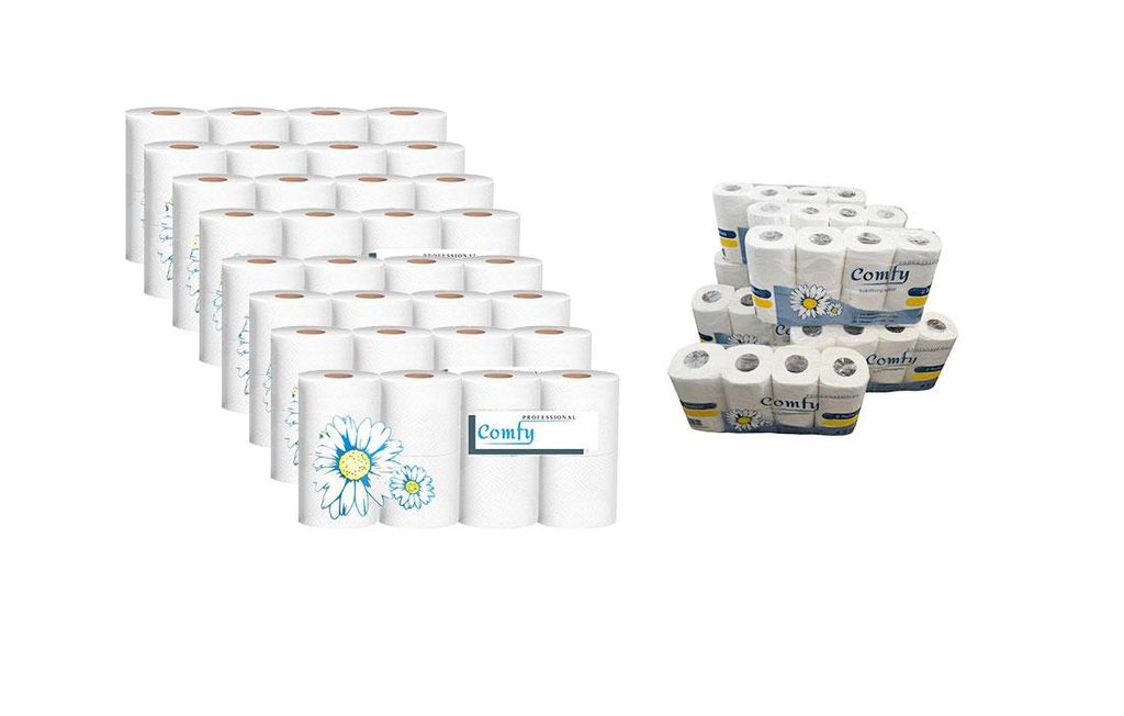 Toilettenpapier 3-lagig – 64 Rollen (8 x 8) 150 Blatt pro Produktbild 