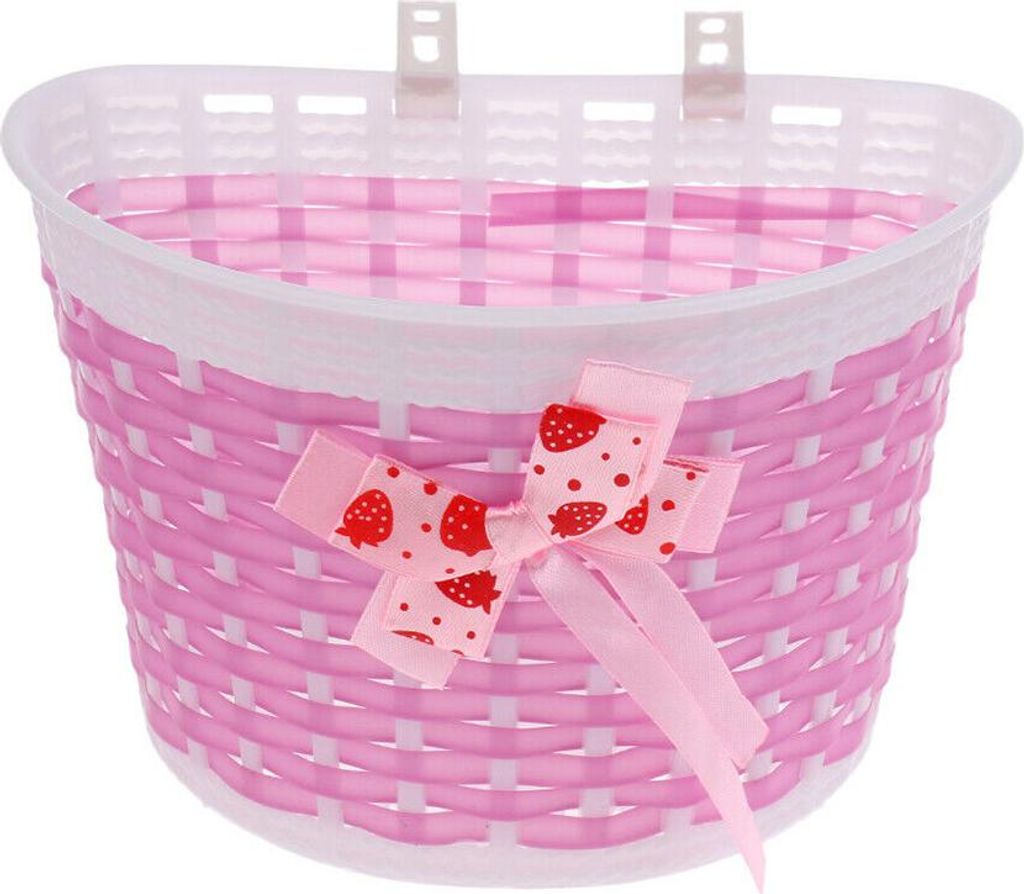 Fahrradkorb Kinder, 20x13x11cm Rosa, Geflochten & Leicht, Produktbild 
