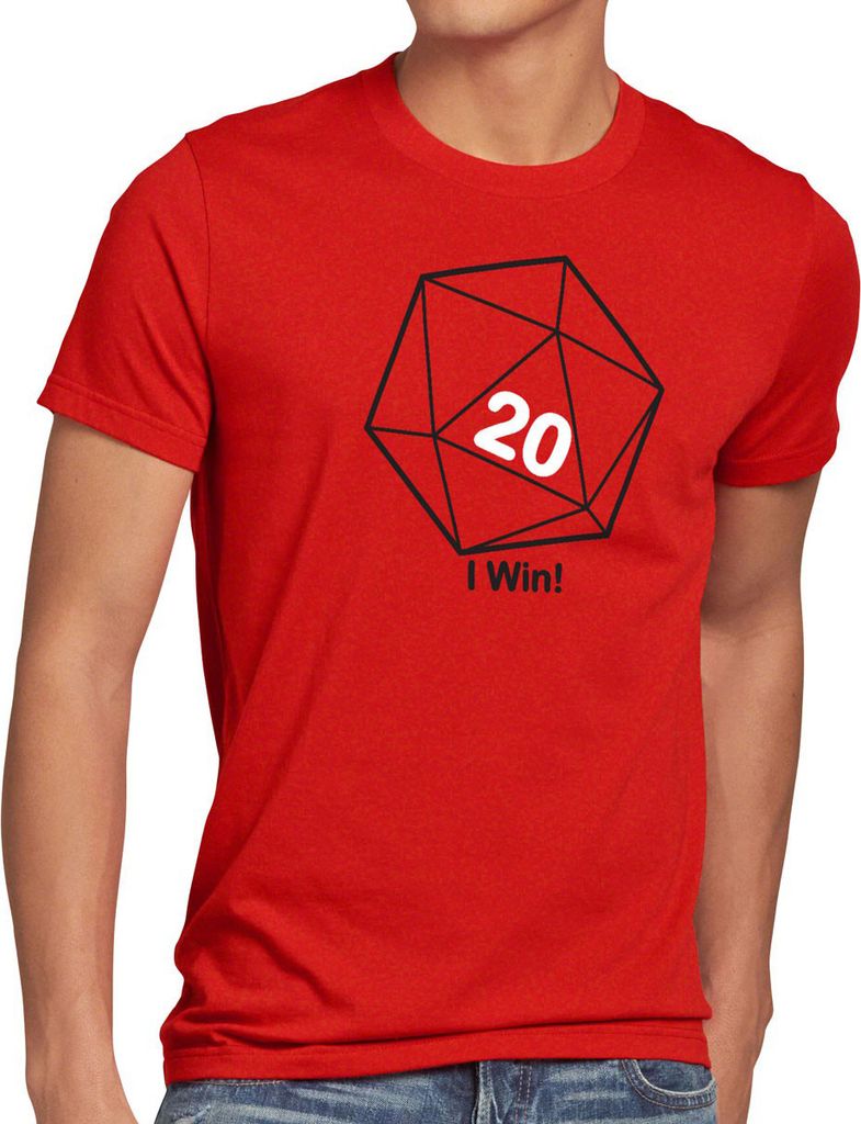 style3 Sheldon W20 Würfel Herren T-Shirt, Größe:XXXL, Farbe:Rot