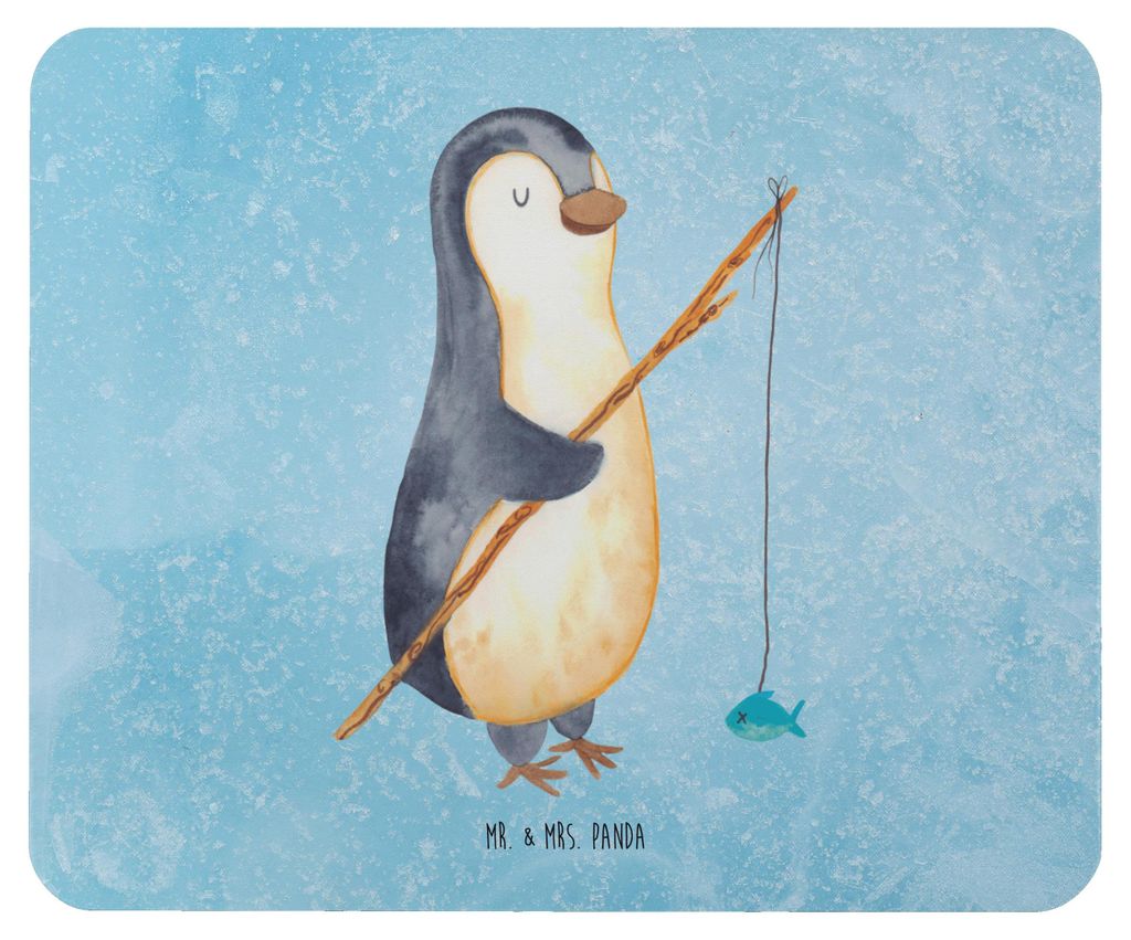 Mr. & Mrs. Panda Mauspad Pinguin Angler - Eisblau - Geschenk, laptop mousepad, Angelurlaub, Mouse Pad, Plan, Urlaub, Angeln, Geschenkidee, computer...