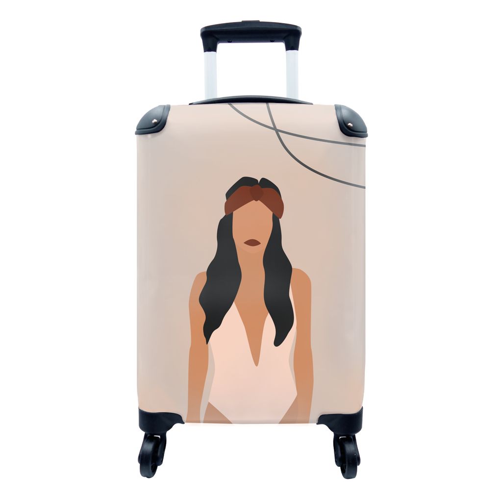 MuchoWow Koffer Handgepäck Trolley Rollkoffer Kleine Reisekoffer mit 4 Rollen - Sommer - Frauen - Badeanzug - Cabin Size < 55x40x23 cm & 55x40x2...