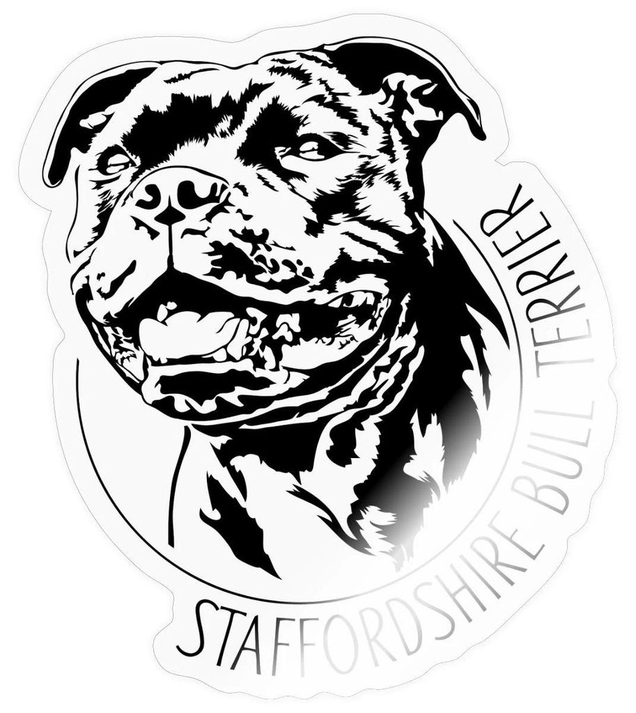 Spreadshirt Staffordshire Bull Terrier Sticker Aufkleber, 10 x 10 cm, Transparent glänzend