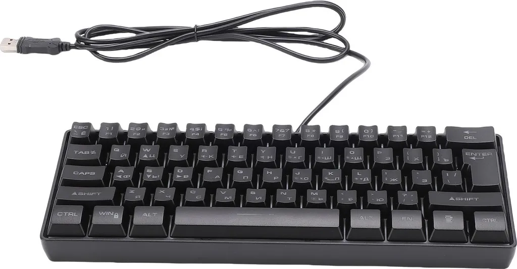Clavier Gamer Mécanique Noir 61 Touches RGB - Disposition Russe QWERTY