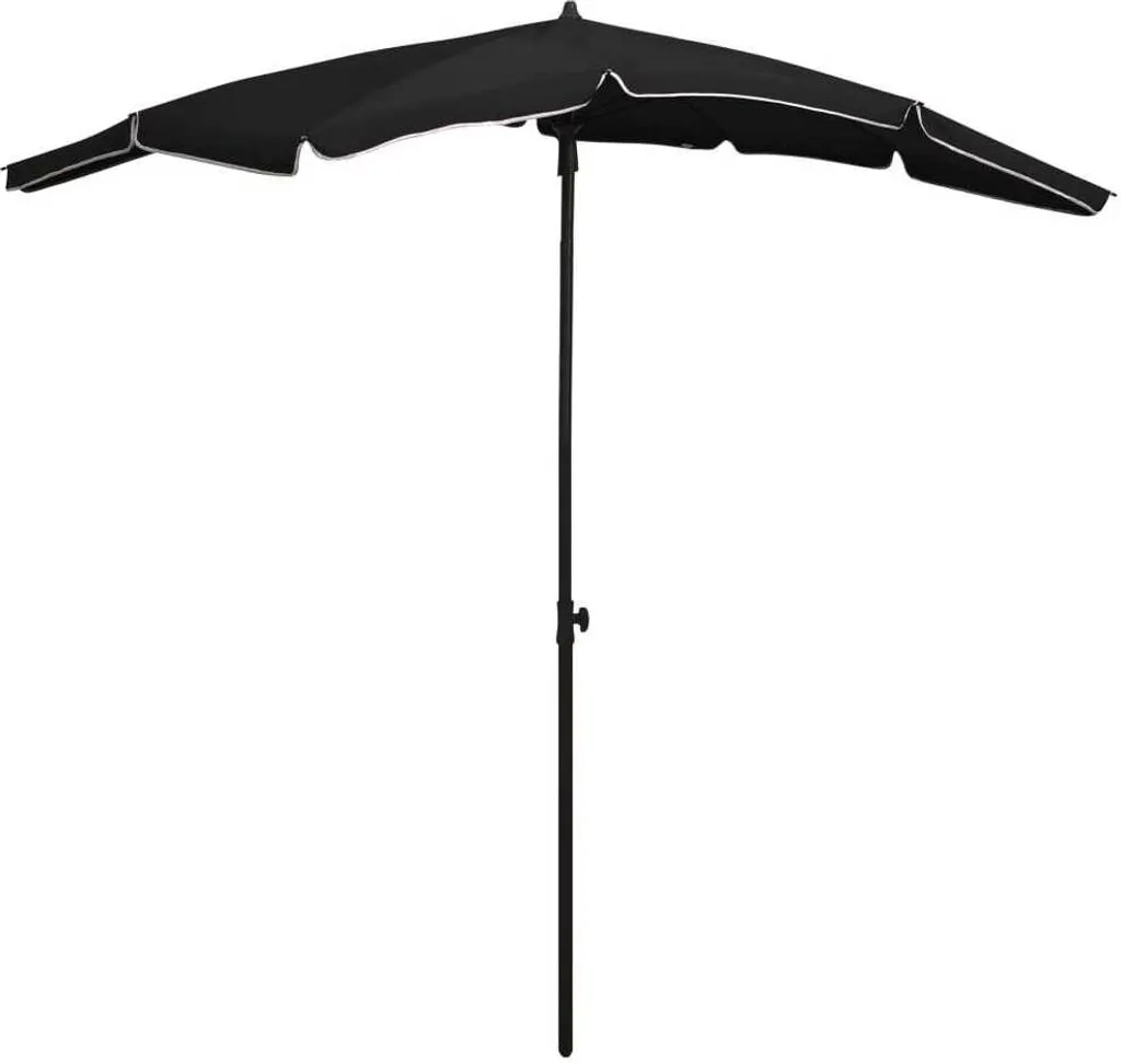 Ombrellone da Giardino con Palo 200x130 cm Nero: Massima Protezione