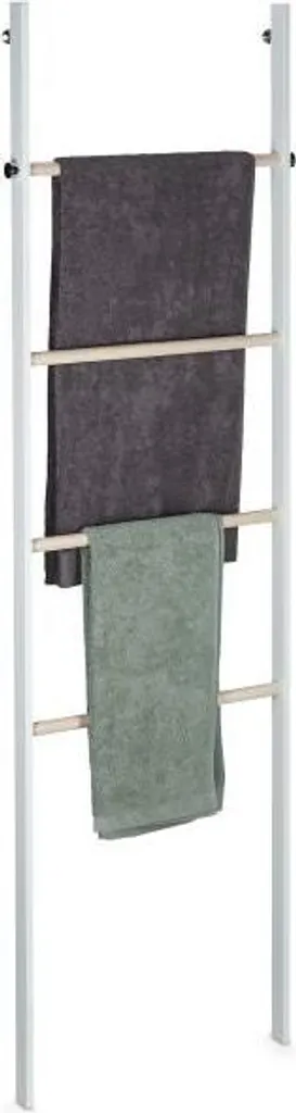 Scala Salvaspazio Porta Asciugamani Legno e Metallo - Offerta