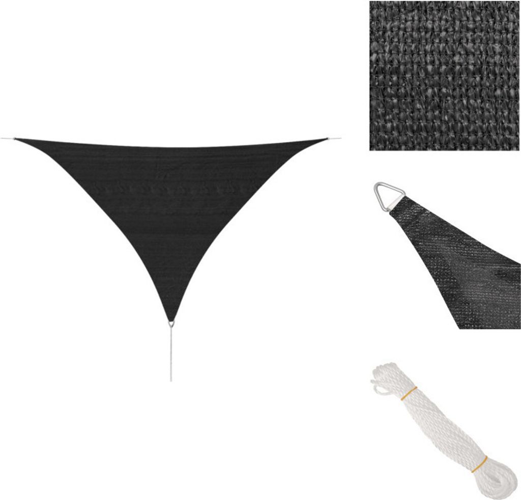 vidaXL Sonnensegel HDPE Dreieckig 3,6x3,6x3,6 m Anthrazit - Sonnenschirme & Sonnenschutze