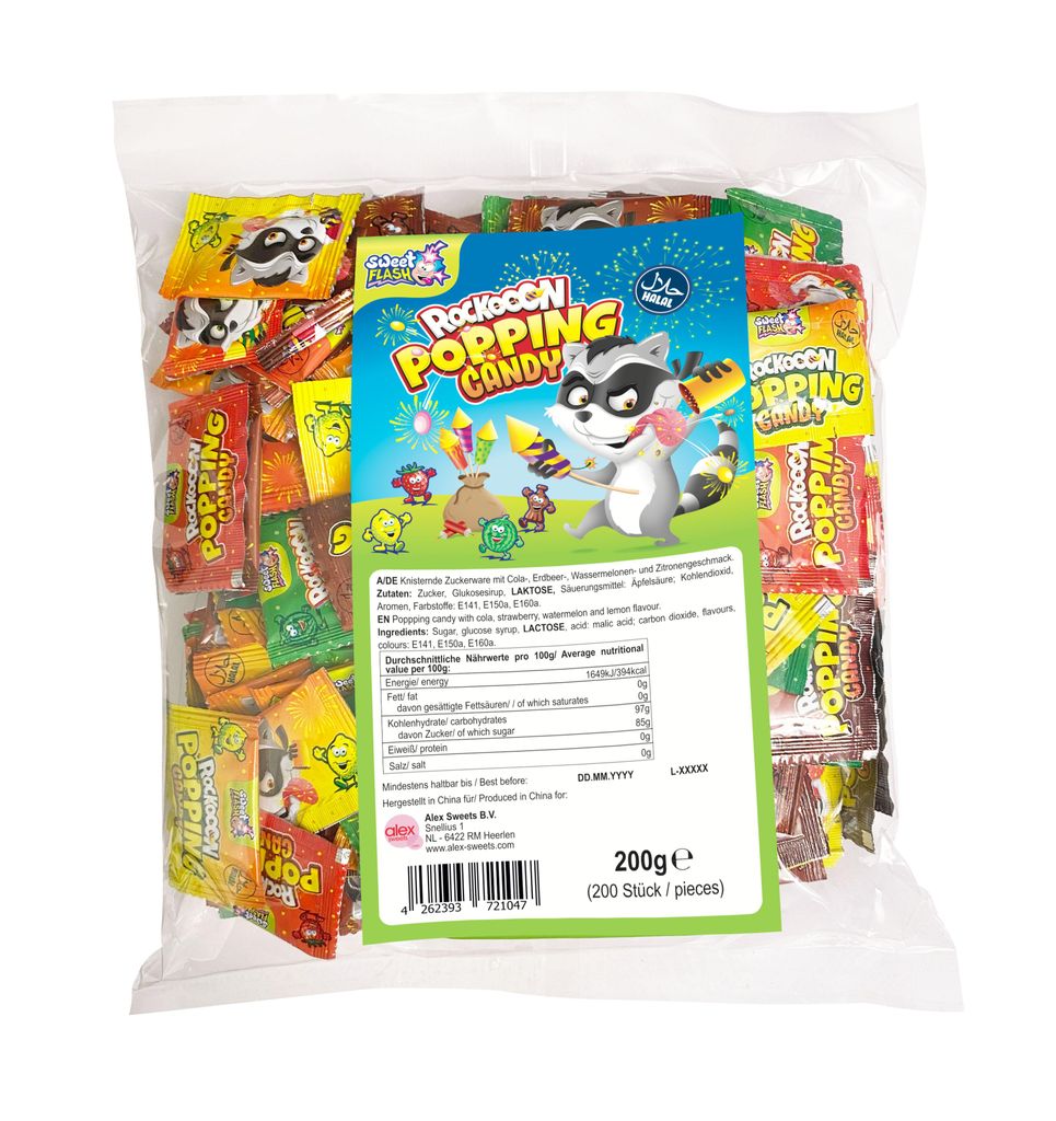Sweet Flash Rockooon Popping Candy 200er Produktbild 