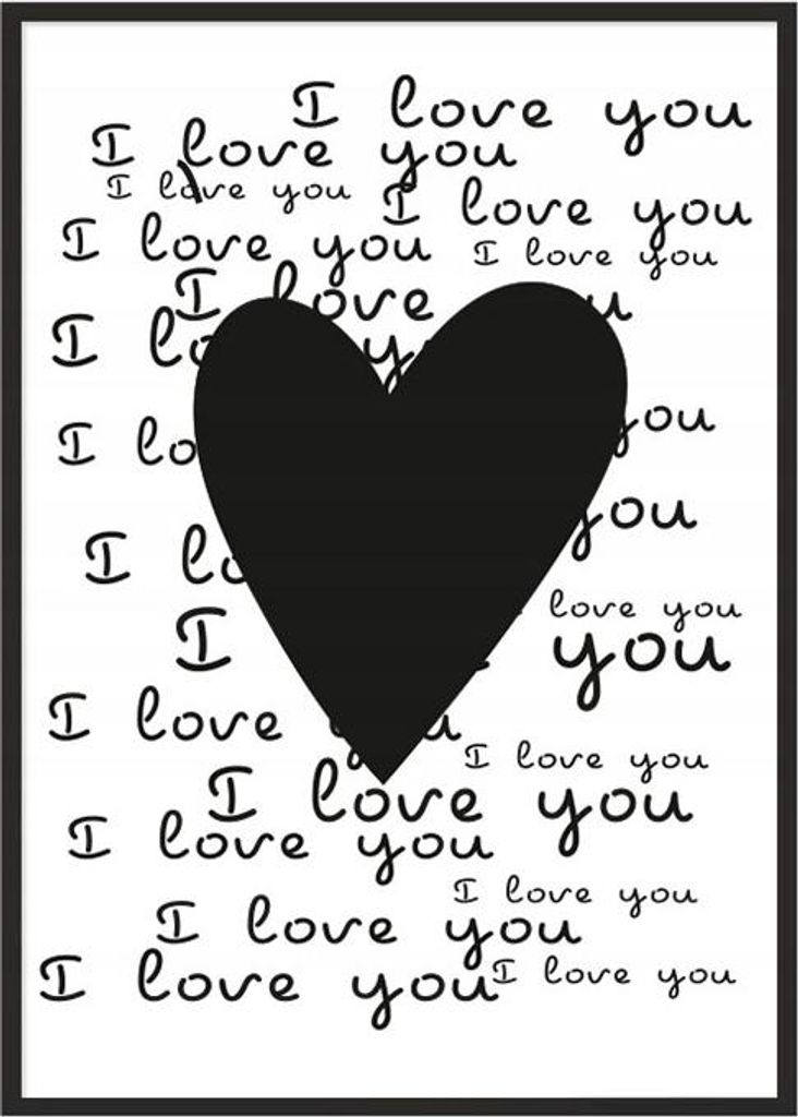 Bild Poster im Rahmen A4 cm Herz Valentinstag PD003
