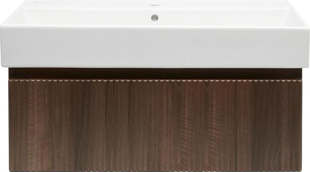 Swiss Aqua Technologies Badezimmerschrank mit Waschbecken Evolution 98 x 30 x 44,8 cm, Tobacco Aida Walnuss