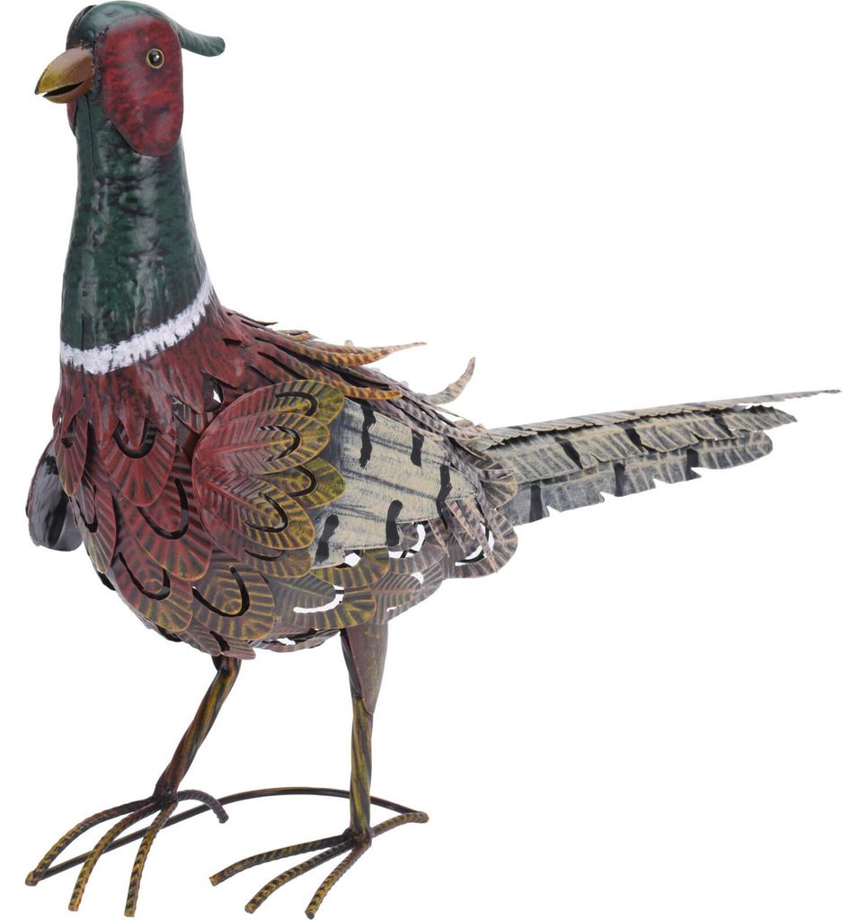 Tuinbeeld van metaal, in de vorm van een fazant, 64x20x40 Productafbeelding 