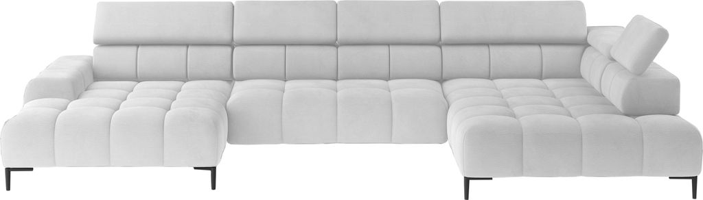 Ecksofa PLAZA-U Stoff SOLAR Eckcouch Inkl. Mit Bequemer Flauschiger Rückenlehne Langes Recht 216cm Kurz Links 177 cm Industrial Style U-Form Links...