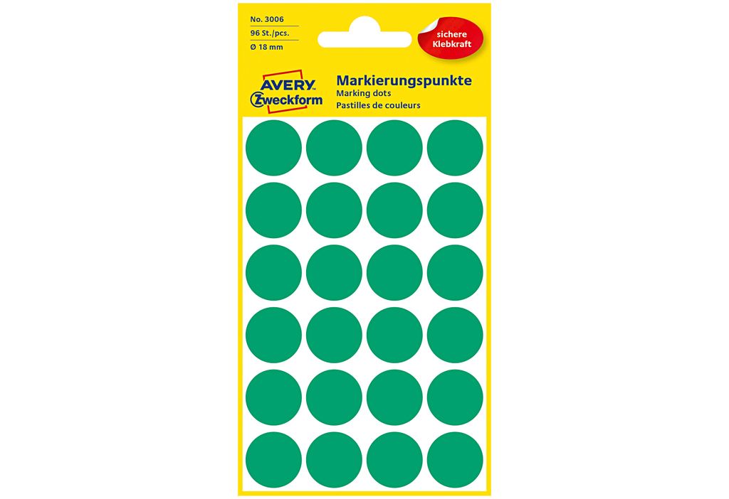 Avery Zweckform® 3006 3006 Marker punktowy - Ø 18 mm, 4 Zdjęcie produktu 