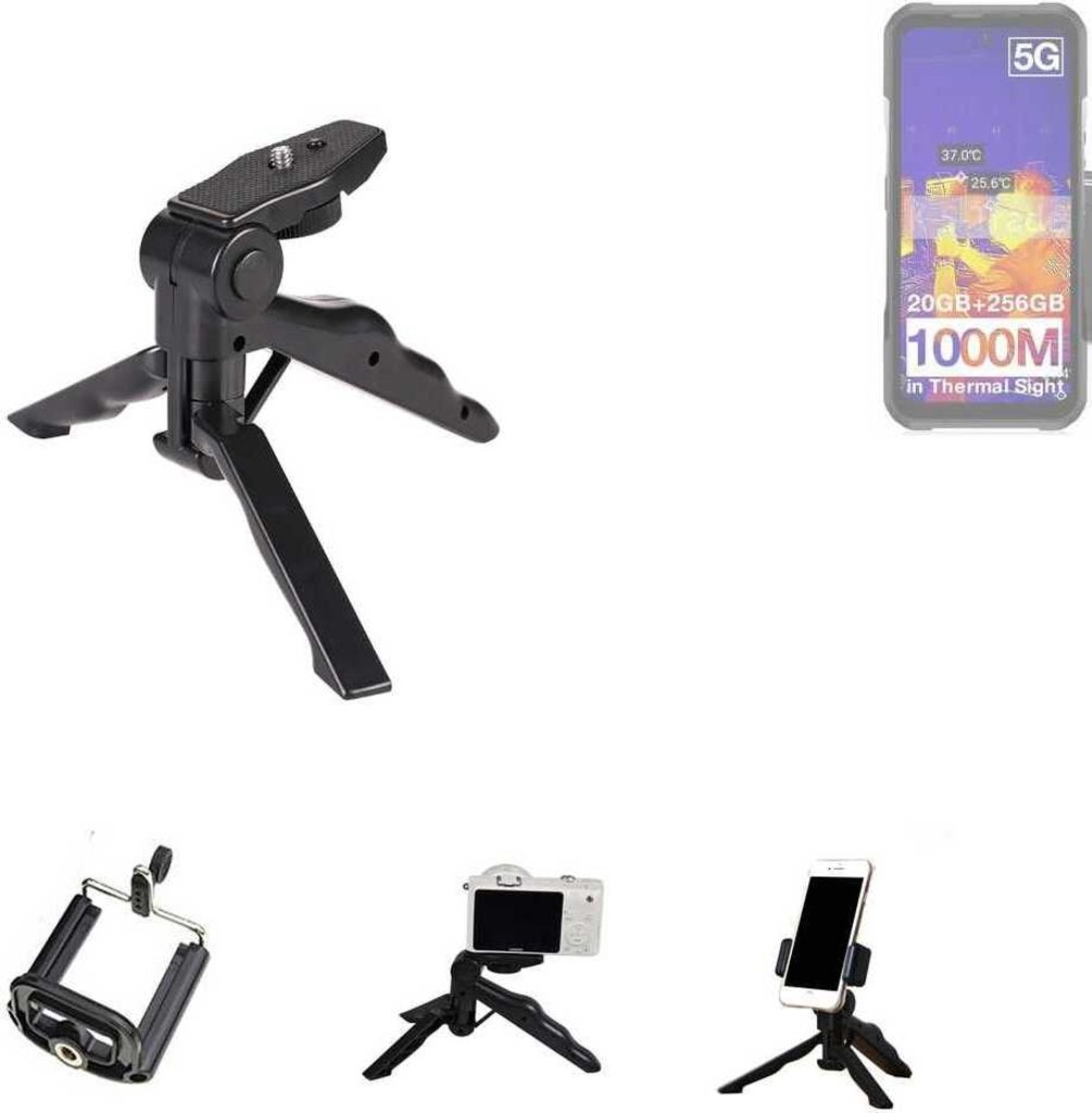 K-S-Trade Stativ Tisch-Ständer Dreibein Handy-Stativ Ständer kompatibel mit Doogee V20 Pro Mini-Stativ Smartphone Tripod Handy-Stativ aus Plastik