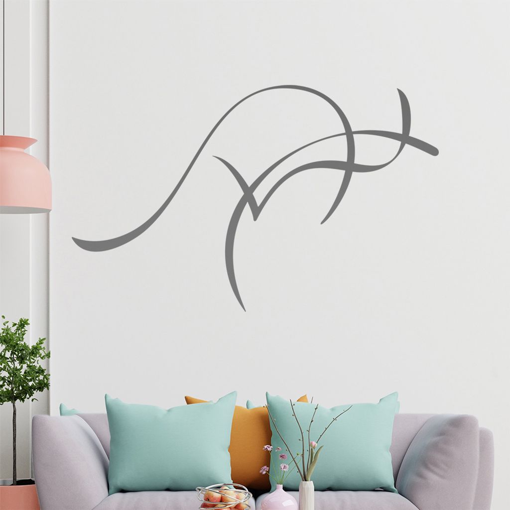 Känguru Linien Wandtattoo in 6 Größen - Wandaufkleber Wall Sticker - Dekoration, Küche, Wohnzimmer, Schlafzimmer, Badezimmer
