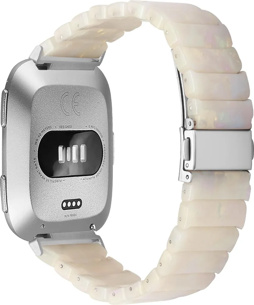 Cinturino In Resina Per Fitbit Versa 3 / Sense - Leggero, Regolabile, Fibbia In Acciaio Inox, Colore Bianco, Impermeabile, Adatto A Uomo E Donna