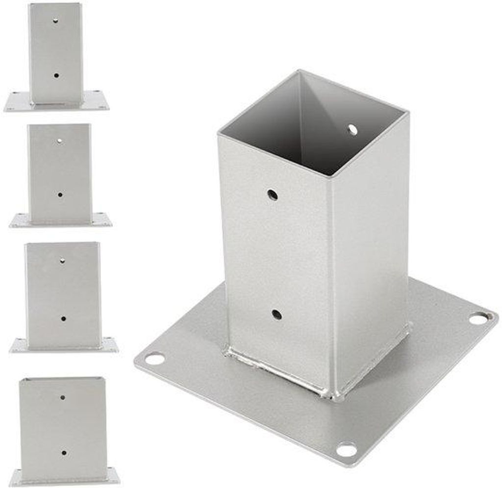 Paalankers für Prieel, Patioleuning, Binnenmaat 100 x 100 mm, 8 Stück, Metall, Höhe 150 mm