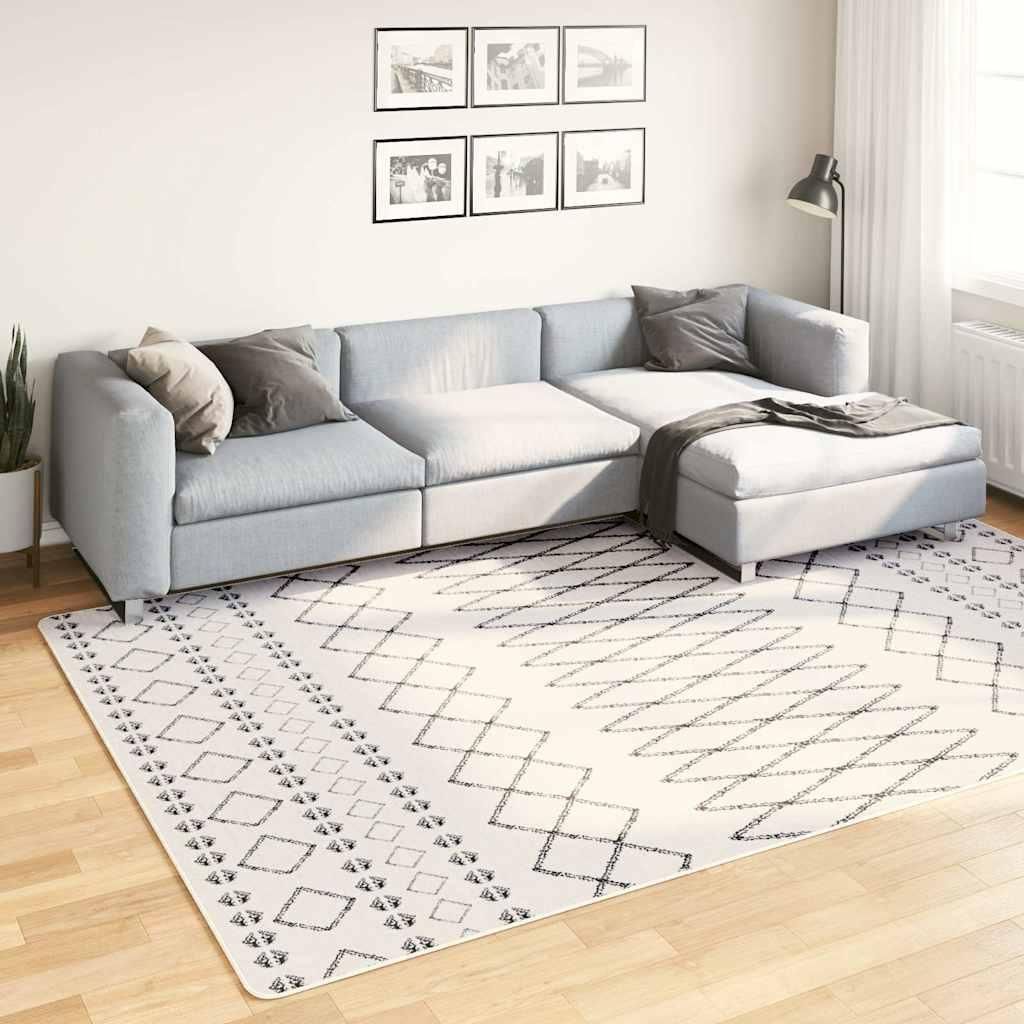vidaXL Teppich Waschbar Schwarz und Weiß 190x300 cm