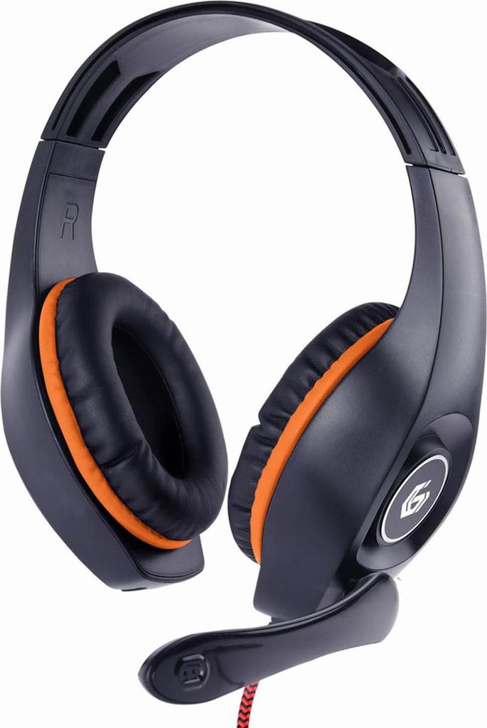 GMB Gaming Headset orange-schwarz mit Lautstärkeregelung, 3,5 mm Klinke