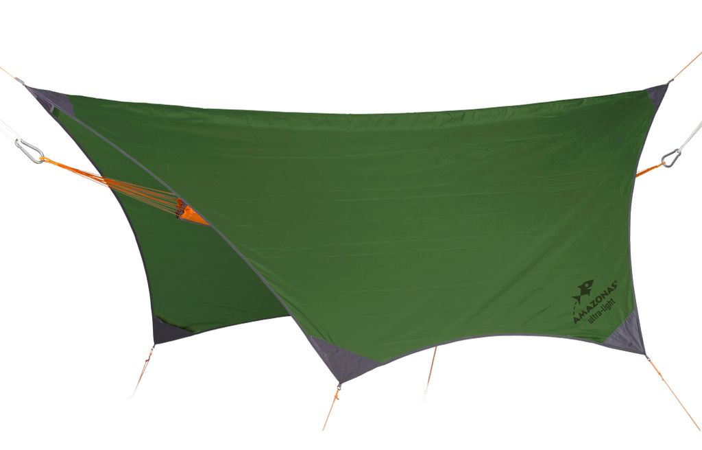 AMAZONAS Traveller Tarp – Ultraleichtes Regendach für Hängematten, inkl. Heringe & Befestigungsseile, kompakt & wetterfest