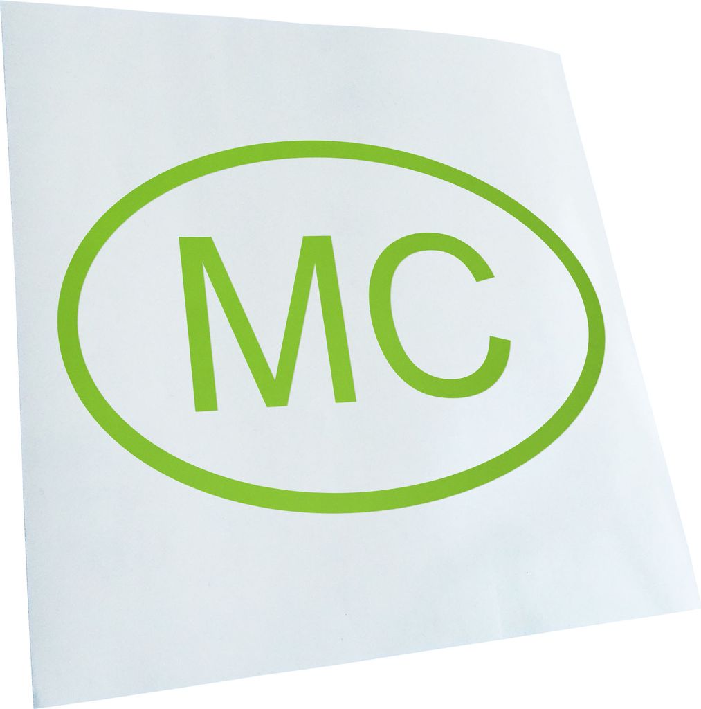 Kiwistar - Autoaufkleber - Monaco MC Heckscheibe - Aufkleber für Auto Kfz Fahrrad, LKW, Truck Mofa