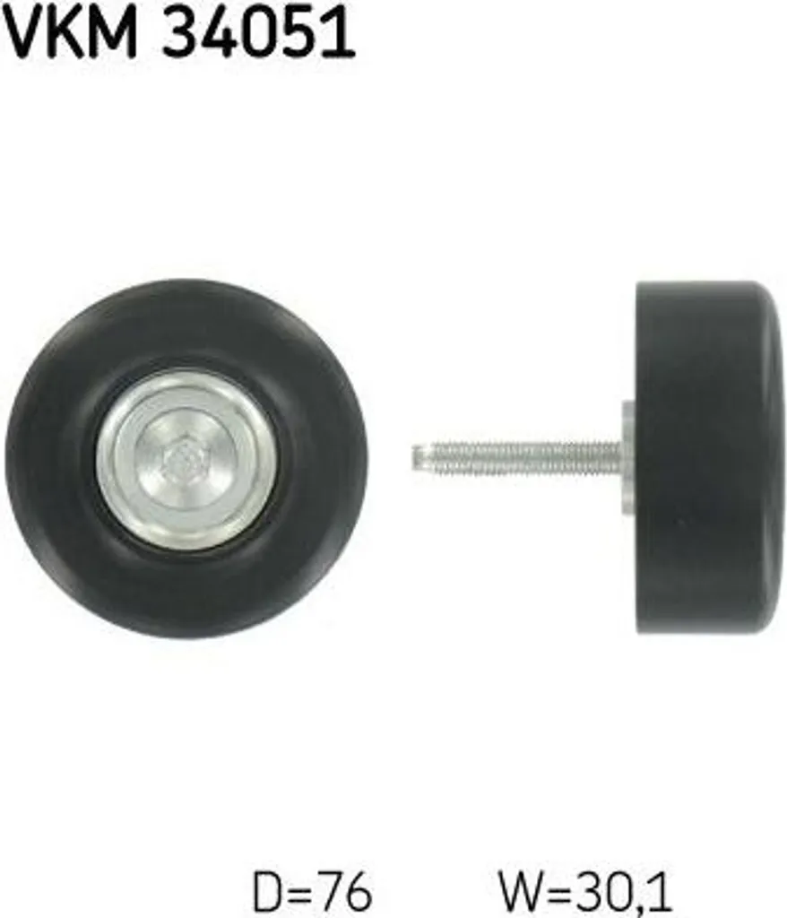 Galet enrouleur SKF VKM 34051 robuste pour courroie OE 1119938 Ford
