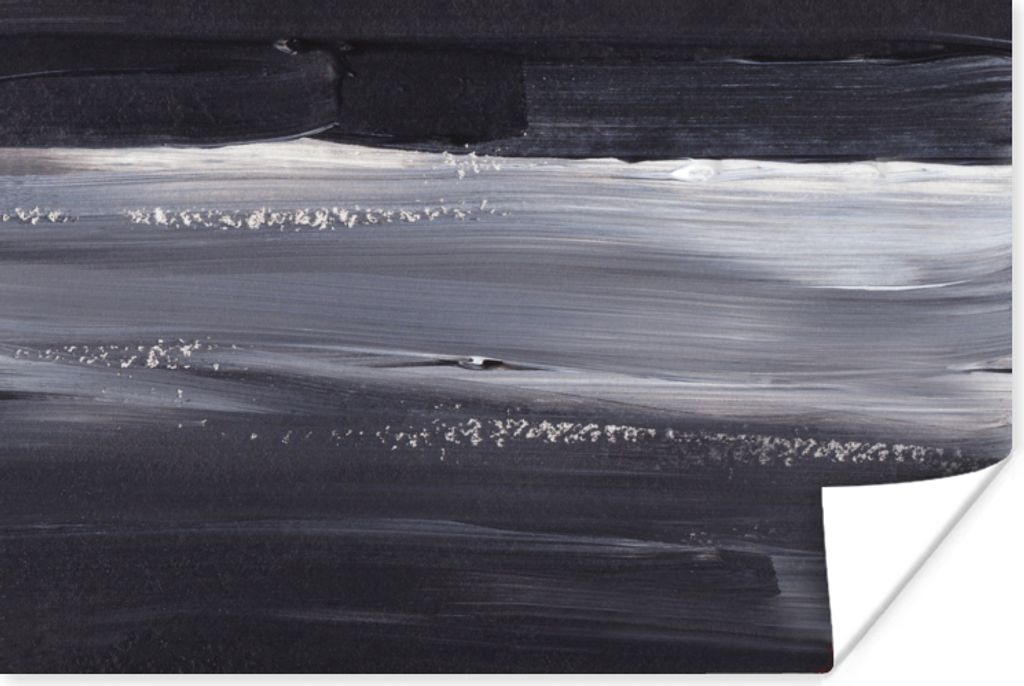 MuchoWow Poster Farbe - Abstrakt - Schwarz 30x20 cm - Plakate - Print