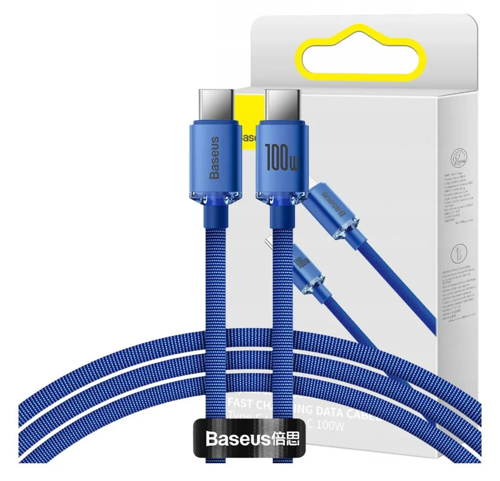 Baseus Crystal Shine Cavo USB-C Blu 1.2m - Stile e Potenza 100W