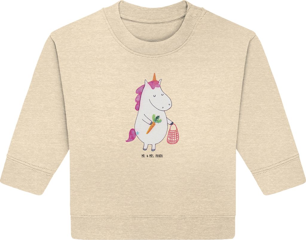 Mr. & Mrs. Panda Organic Baby Pullover Einhorn Vegan 12. - 18. Monat - Natural Raw - Geschenk, Rohkost, Bullover, Gesund essen, Leben, Unicorn, Veg...