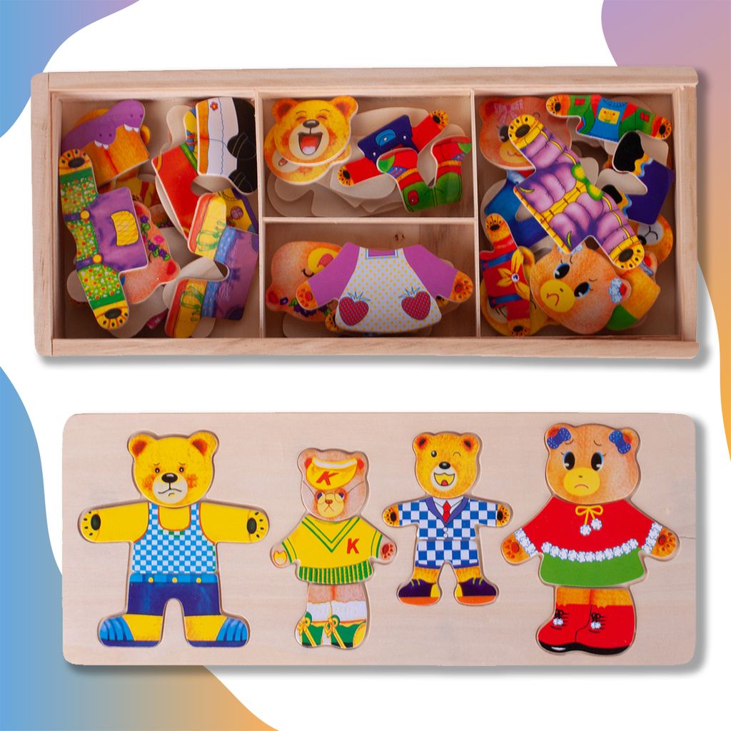 Malplay Pädagogisches Verkleidungsrätsel "Teddybär Anziehen Produktbild 12