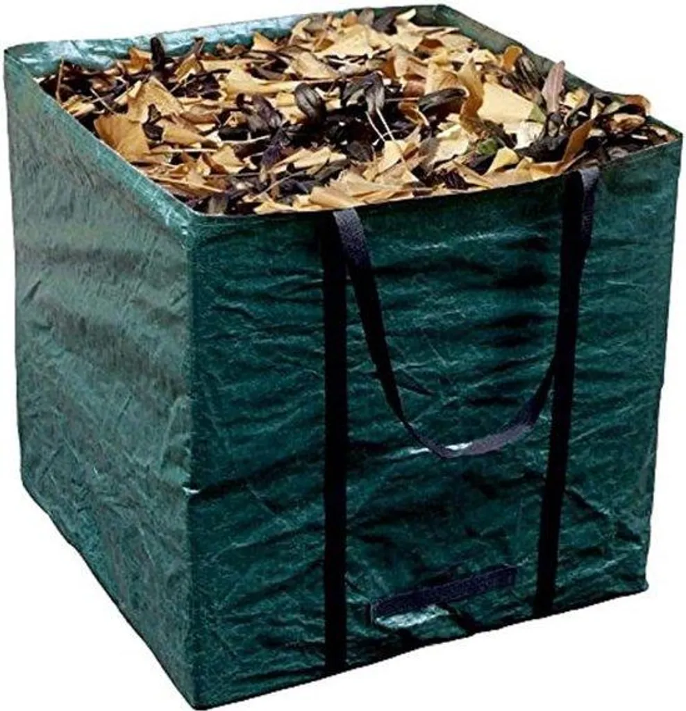 Bac à Déchets Verts 245L - Sac Poubelle de Jardin Rigide Rectangulaire