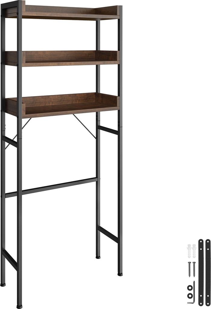 Étagère de salle de bain Seattle - 67 x 25 x 165,5 cm, Bois Image du produit 
