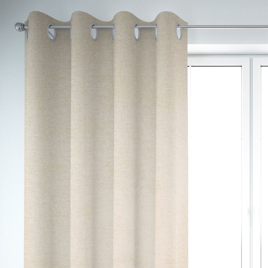SCHÖNER LEBEN. Vorhang Thermovorhang Soft Teddy Deluxe creme 245cm Aufhängung Ösen