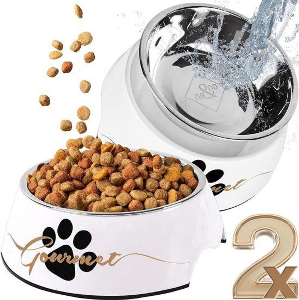 Kleiner Hundetrinkensteller Set aus Kunststoff für kleine Hunde und Katzen