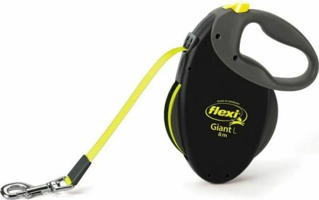 Flexi New Classic L Giallo/Nero 50kg | Guinzaglio Avvolgibile Alta Visibilità