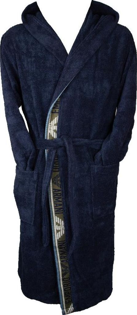 Župan značky Emporio Armani so vzorom pruhov, modrý L Obrázok produktu 