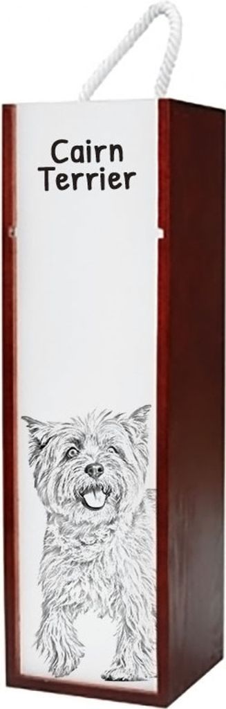 Cairn Terrier - Weinbox mit Hund, Alkoholbox mit Grafik, personalisierte Geschenkbox der Marke Art-Dog