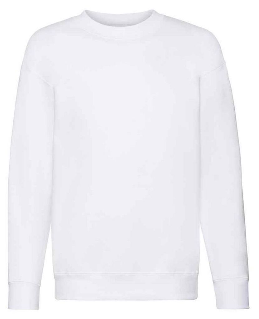 Fruit of the Loom - "Premium" Pullover für Kinder angesetzte Ärmel FK3137 (152-158) (Weiß)