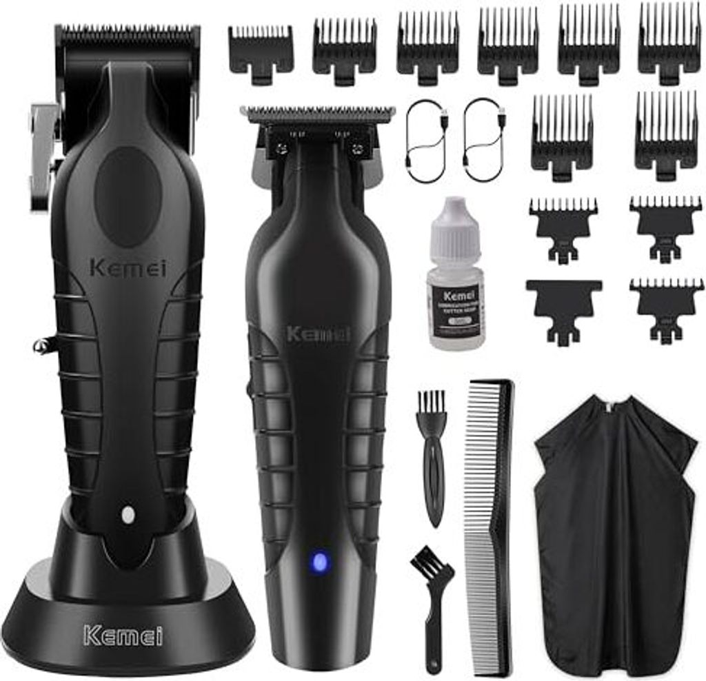 Kemei Hair Trimmer Männer, professionelles Set, Wireless Zero Gap Men LED -Display, 11 Guide Combs